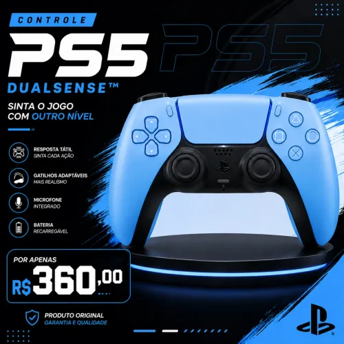 CONTROLE DE PS5 NOVO LACRADO AZUL