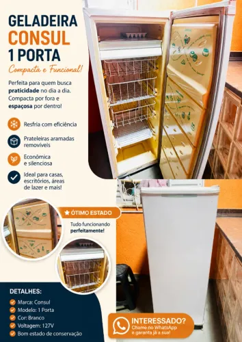 Freezer Consul modelo CVU18, com capacidade de 121 litros