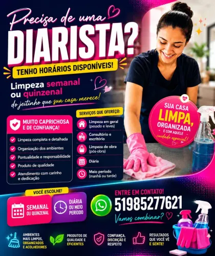 Faxina do básico ao pesado faço tudo ?