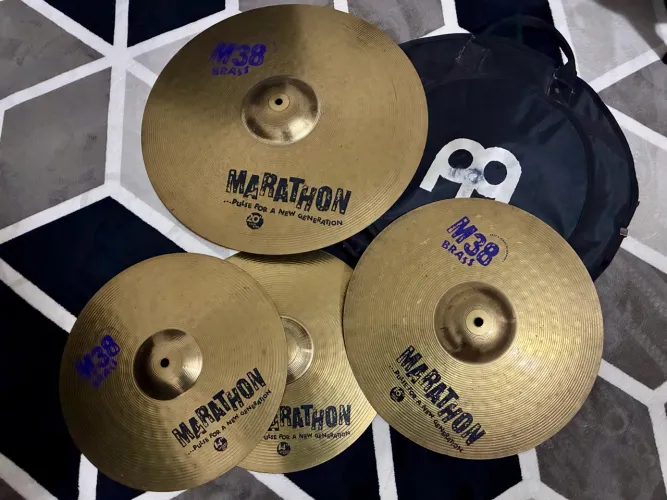 Set de Pratos para Bateria - Meinl - M38 Marathon - HiHat, Ataque e Condição + Bag