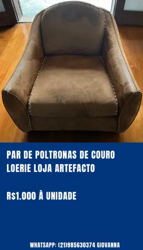 POLTRONAS EM COURO LOERIE - 10% DE DESCONTO E PODE PARCELAR NO CARTÃO 