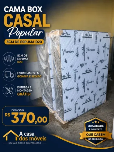 Cama box acoplada popular 5cm de espuma