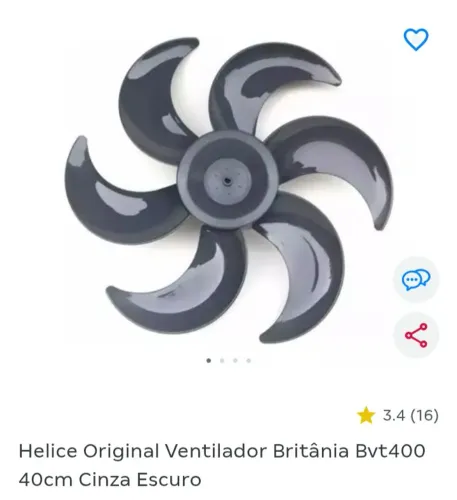 Hélice ventilador Britânia bvt 400