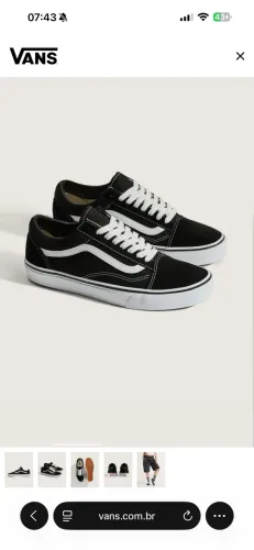 Tênis vans Old Skool Black White