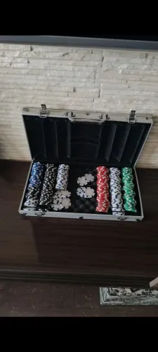 Maleta moedas poker