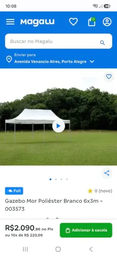 Estrutura Gazebo 6x3 mor
