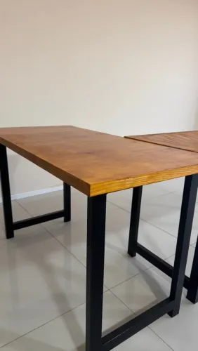 3 Mesas 120x60cm em Madeira Pinus 
