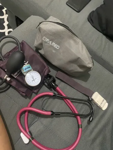 Kit Enfermagem P.A. MED Completo Marsala - Esfigmo + Estetoscópio + Garrote + Bolsa.