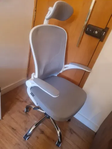 Cadeira de Escritório Ergonômica com Estofado Mesh Luvinco e Ajuste para Lombar - Cinza