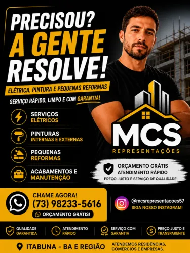  ELETRICISTA | PINTOR | PEQUENAS REFORMAS EM ITABUNA