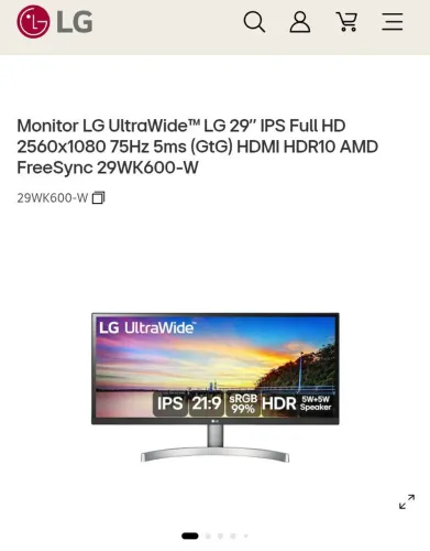 Monitor LG FreeSync ULTRAWIDE 29WK600W IPS 75Hz