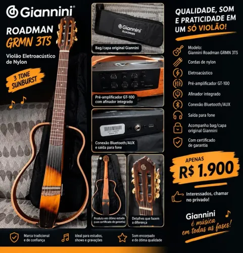 VIOLÃO GIANNINI ROADMAN GRMN 3TS