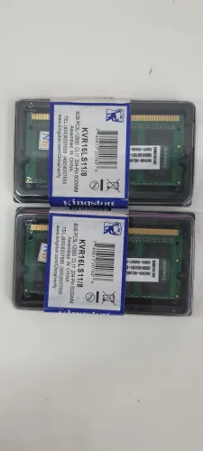 2 peças DDR3 8gb Notebook Kinsgton 1600mhz 1,35v