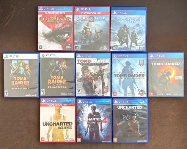 God of War / Tomb Raider / Uncharted PS4 e PS5  a partir de R$ 100,00 cada