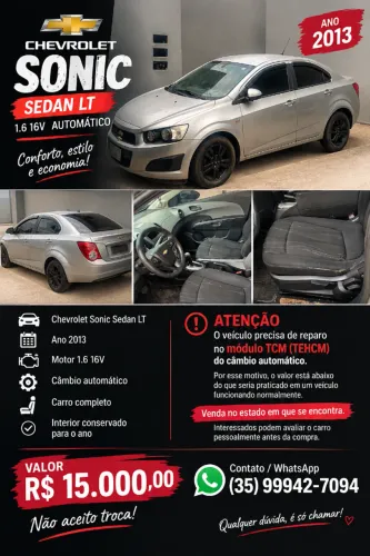 Chevrolet Sonic Sed. LT 1.6 16V Flexpower 4P Aut. 2013