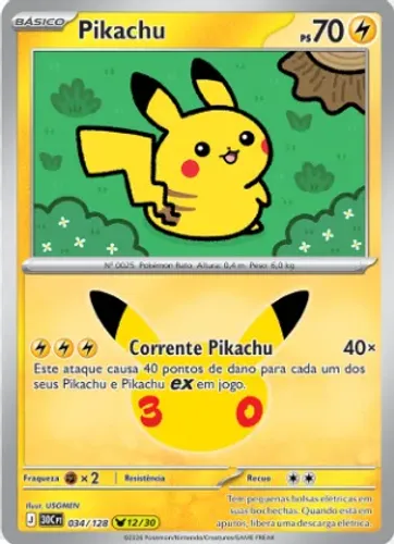 Carta base set pokemon 30 anos