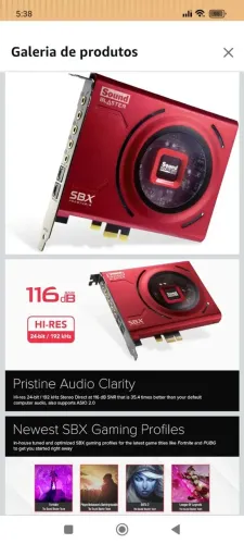 Placa de som creativa sound blaster 