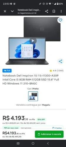 Notebook Dell Inspiron