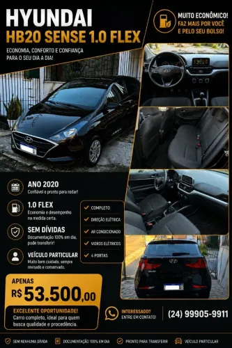 Hyundai HB20 Sense 1.0 Flex 12V MEC 2020