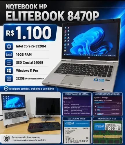 Combo Notebook monitor e teclado hp 