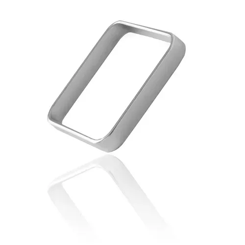 Anel Quadrado Prata 950 de Lei 2 mm Lindo Anel