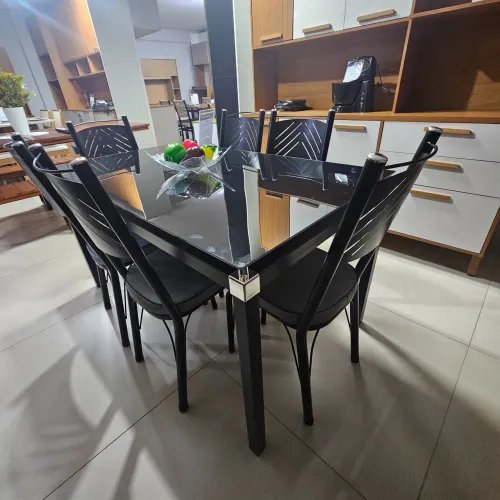Mesa malva 6 cadeiras