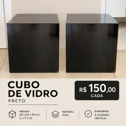 Cubo de Decoração de Vidro