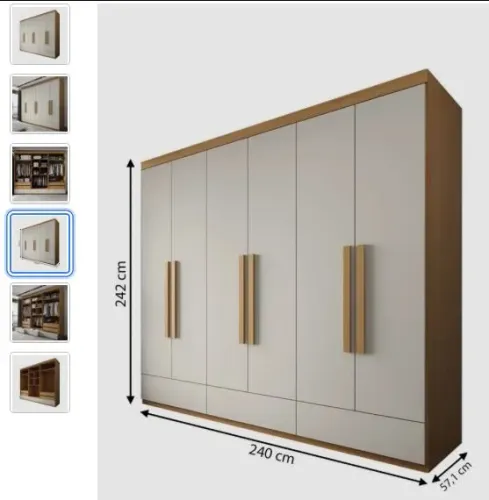 Guarda Roupa Grande Com 6 Portas e 7 Gavetas
