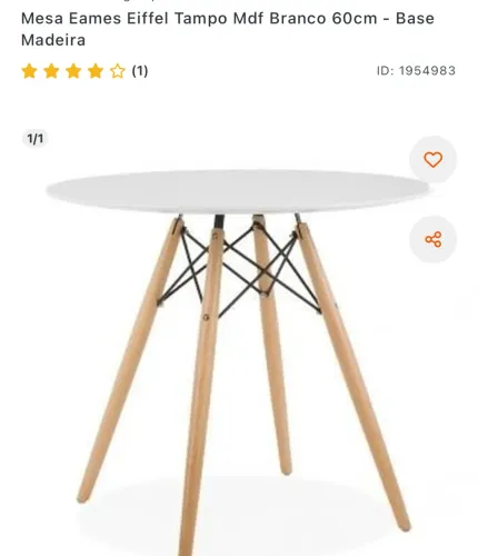 Mesa Eames Branca 60 cm