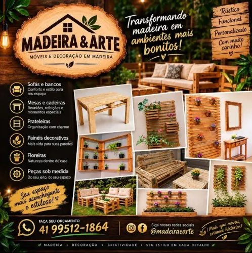 Móveis de madeira rústico 