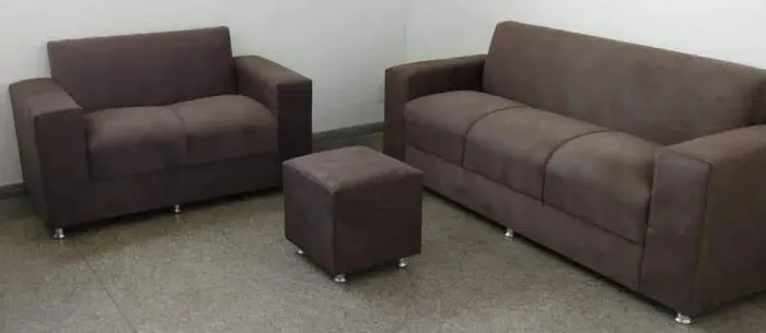 Sofá 2 e 3 lugares Suede macio D33 De alta qualidade Confortável Promoção | Novo
