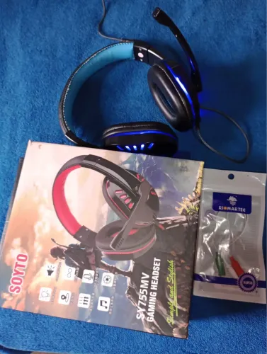 Headset Gamer Soyto SY755MV LED Azul + Brinde ? 