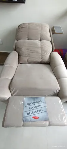 Poltrona do Papai Reclinável Herval Slim, Veludo Molhado Cinza