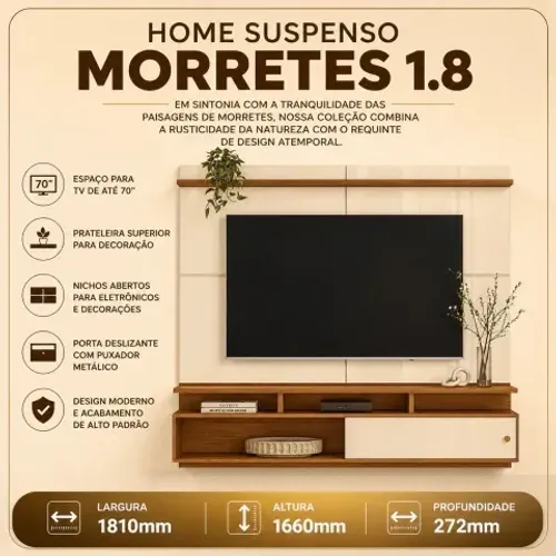 HOME SUSPENSO PARA TV DE ATE 70 POLEGADAS