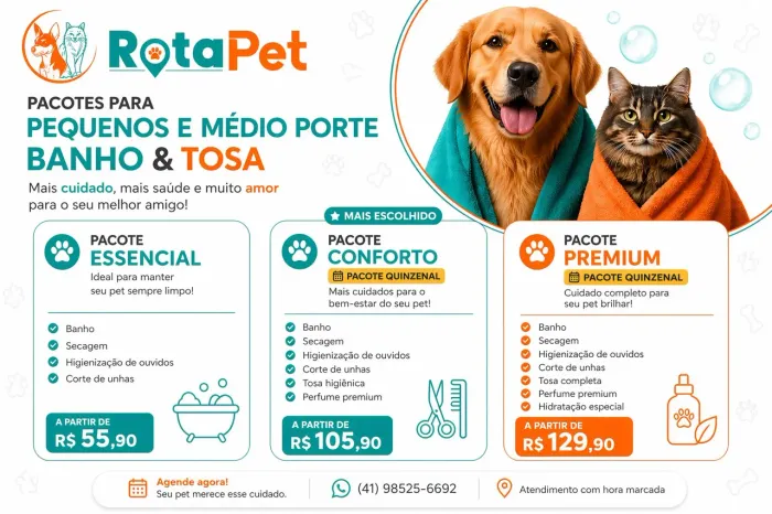Agende o banho do seu pet!