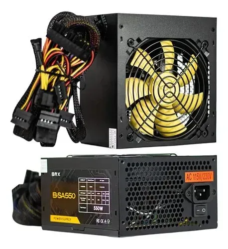 Fonte Brx Atx 550w Automática Bivolt Pc Gamer Cor Preto.