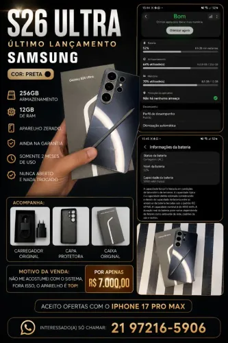 S26 ultra 256gb NOVO