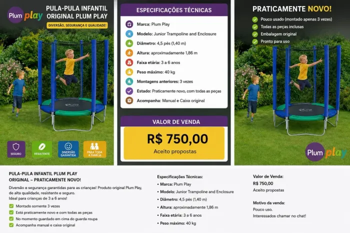 PULA PULA INFANTIL ORIGINAL PLUM PLAY