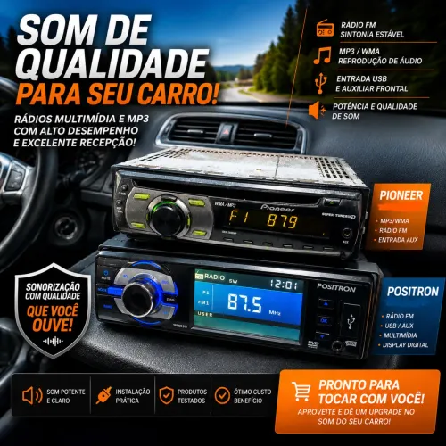 Rádio automotivo cd e USB