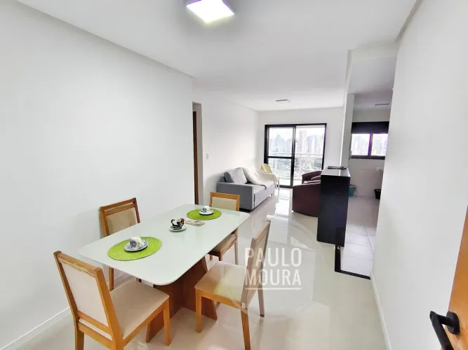 Athenas Future 2 quartos (1 suíte), 67mts, andar alto, semi mobiliado, garagem, sacada 