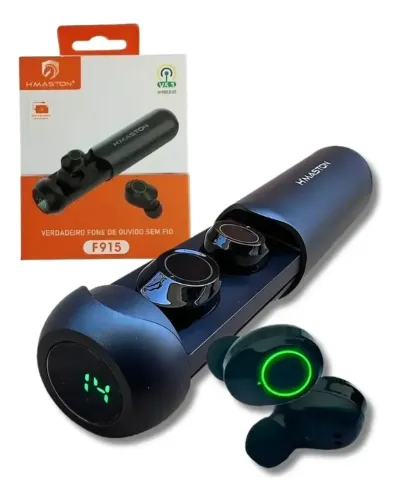 Fones De Ouvido S/fio Tws Bluetooth Esportivo Hmaston F915 Preto