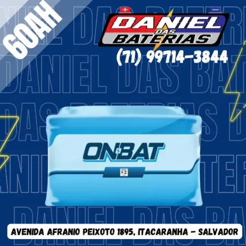Bateria de carro Onbat 60 ah Daniel das Baterias