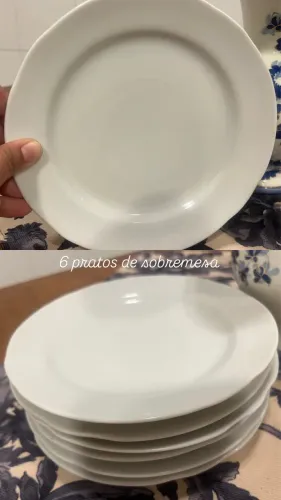 6 Pratos Brancos de Sobremesa