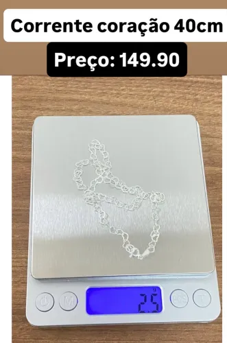 Colar coração 40cm
