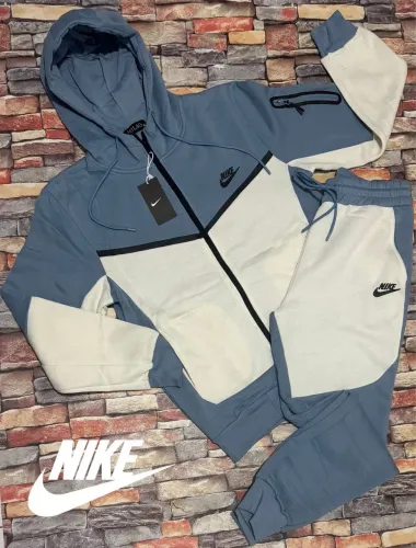 Conjunto de frio masculino azul e branco Nike P ao GG