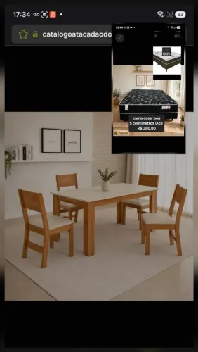 MESA 4C SAO CARLOS MILENA RETANGULAR 108X68 CINAMOMO/OFF WHITE