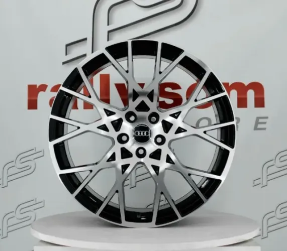 Jogo de Roda Audi Rs3 Preto Diamantada 5x112 - 20x9 Offset 25 (Nv)