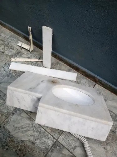 Lavatório mármore branco 60 $