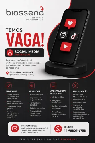 Vaga para Social Media