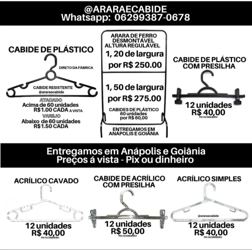 Cabide de acrílico